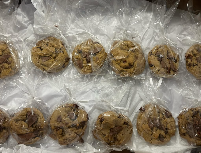 A boxed gift of baked treats